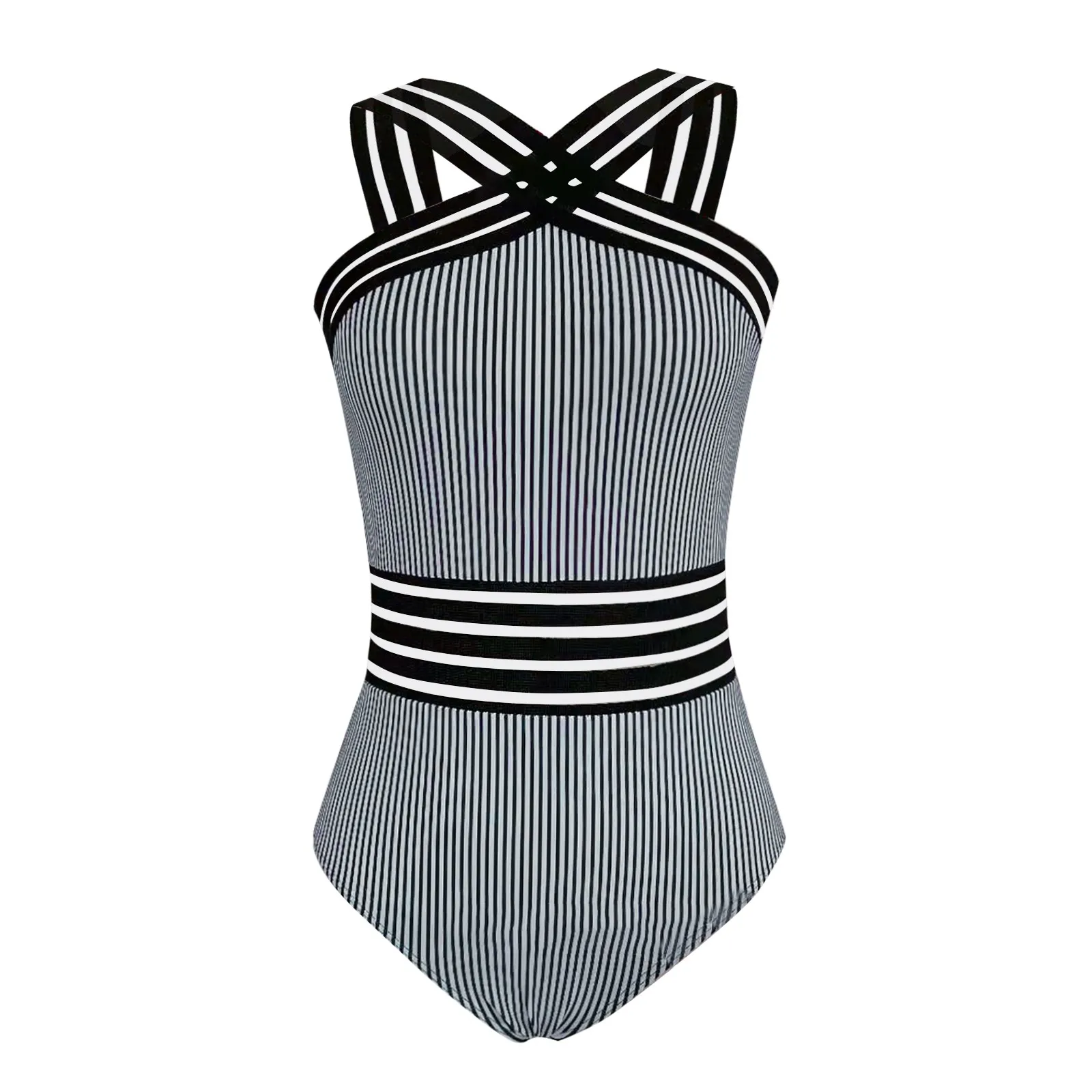 

Swimwear Striped Women's Cutout Bikini Sexy One-Piece Fashion Swimsuit Swimwears Swim Suit for Woman