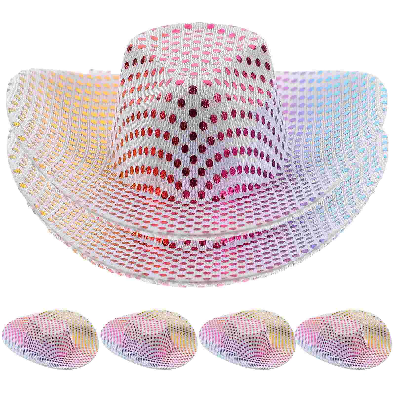 

6 Pcs Pink Bonnet Bottle Cap Hats Mini Colorful Miniature Adorable Craft Tiny