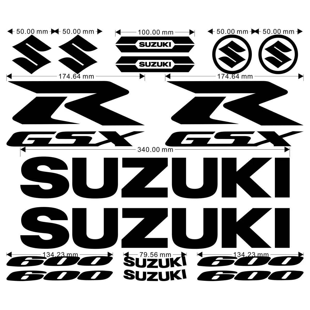 

Для Suzuki GSXR 600 750 1000 наклейки наклейки на бак логотип набор эмблема шлема виниловый комплект