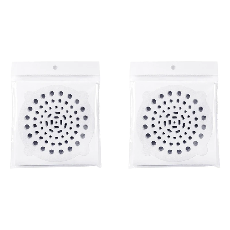 

200PCS Drain Hair Catcher Shower Drain Hair Trap Bathroom Accessories Disposable Shower Drain Hair Catcher Mesh Stickers