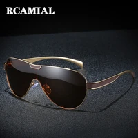 rcamial sunglasses men polarized lens metal frame luxury brand vintage driving sun glasses for car driver fishing xy162