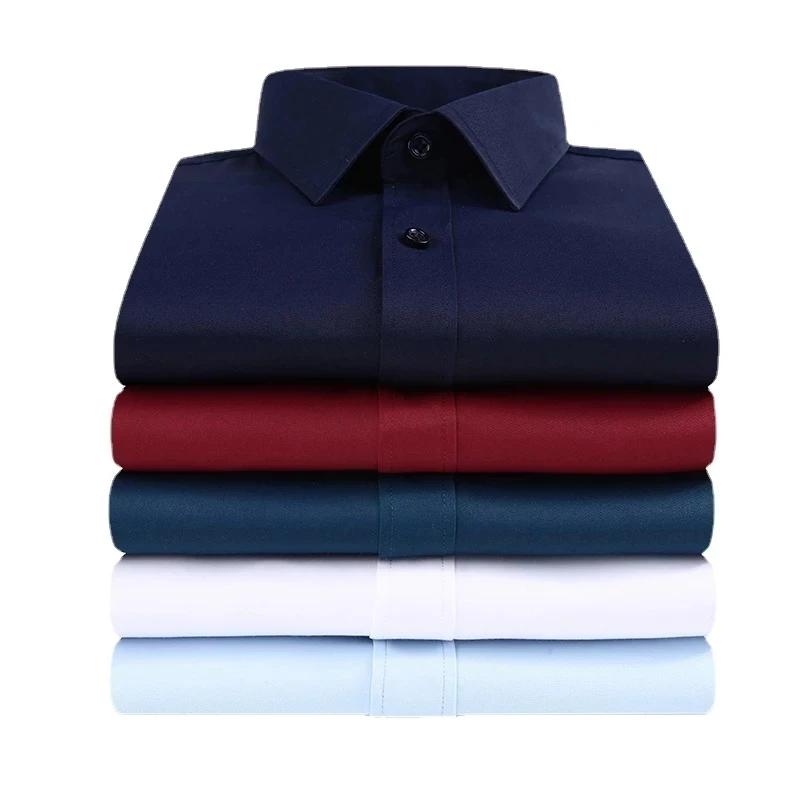 

Camisas ajustadas para hombre, camisas de manga larga simples, informales, para oficina, 2022