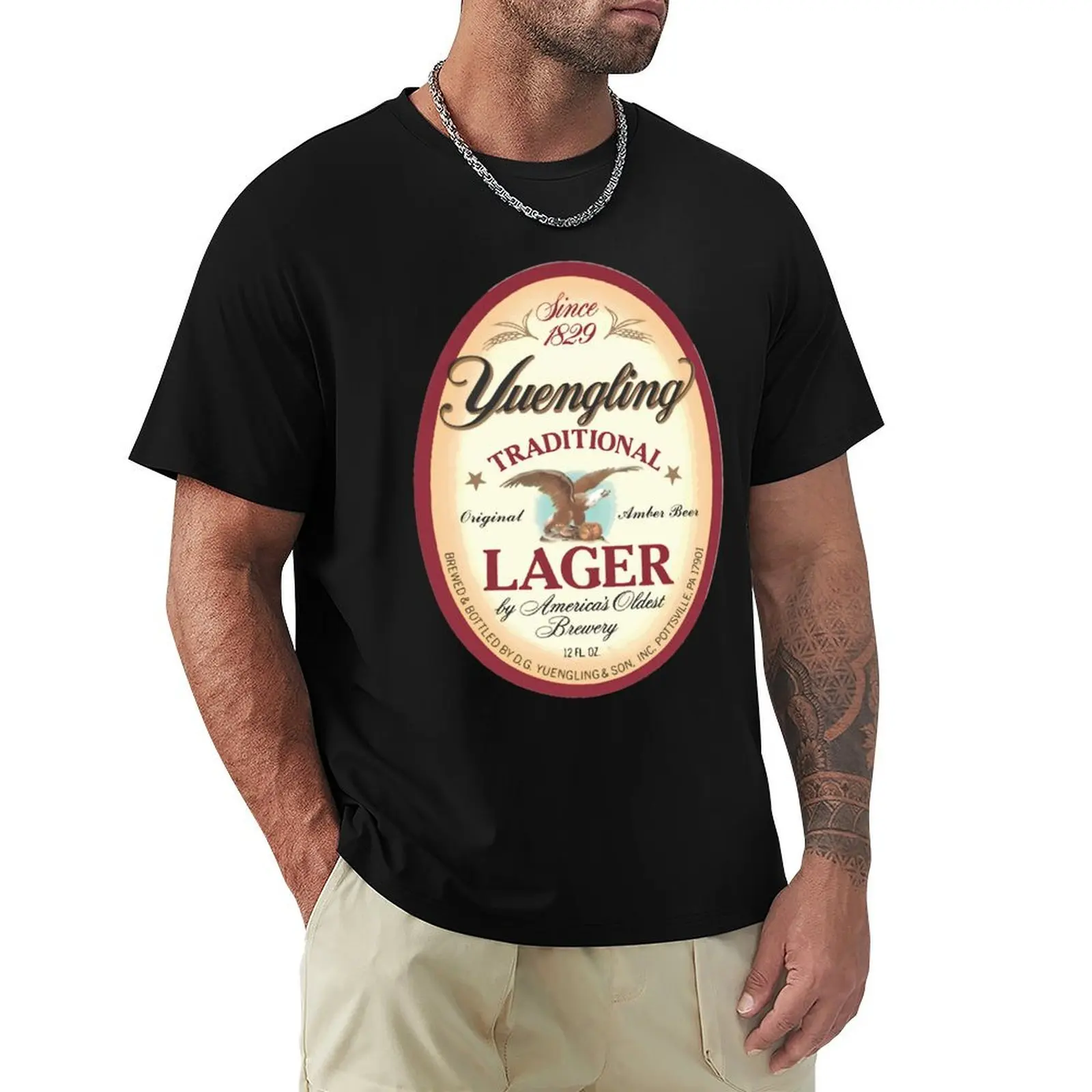 Фото Официальная продукция: футболка Yuengling Lager, простая, модная, повседневная футболка. №1