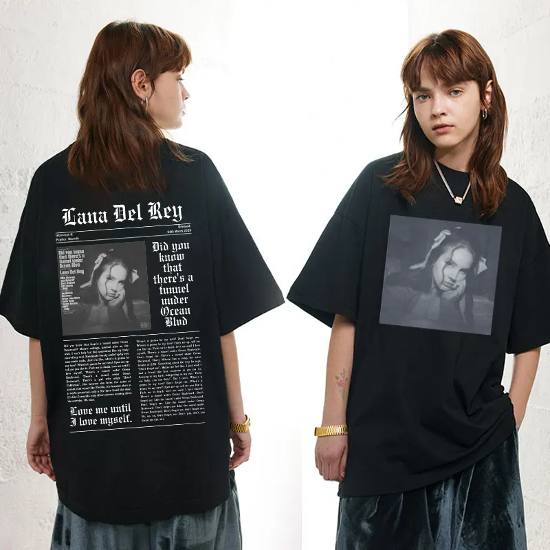 

Lana Del Rey Print T Shirt Music Album Did You Know That There's A Tunnel Under Ocean Blvd T-shirt Unise Vintage Casual T-shirts