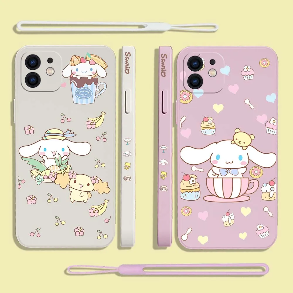 

Sanrio Cinnamoroll Phone Case For Samsung A81 A53 A50 A12 A22S A52 A52S A51 A72 A71 A32 A22 A20 A30 A21S A11 4G with Hand Strap