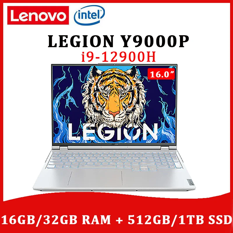 Lenovo Laptop LEGION Y9000P Gaming Intel Core i9-12900H 16GB/32GB RAM 1TB/2TB SSD 2.5K 165Hz 16-inch Full Screen Notebook