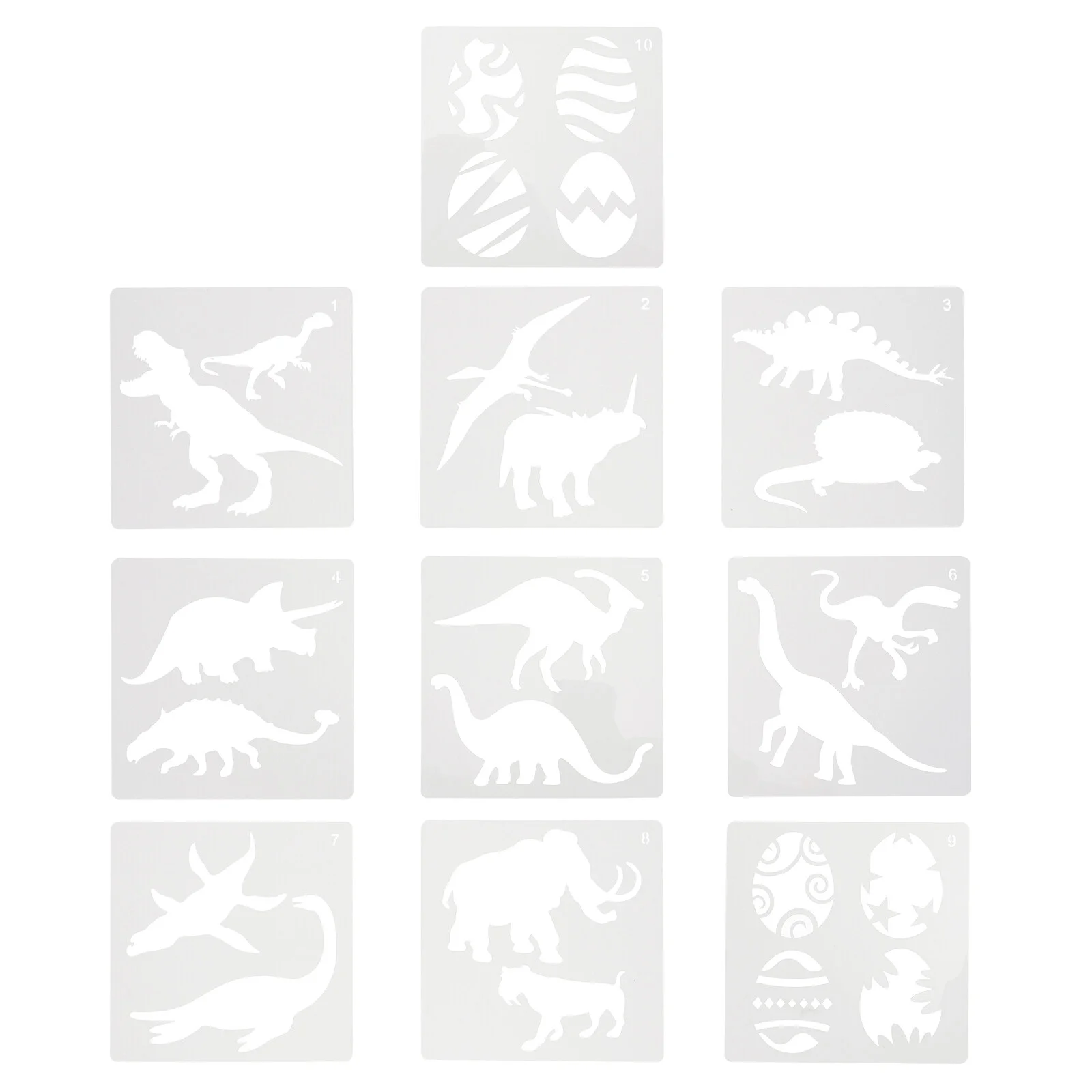 

10 PCS Painting Supplies Kids Film Us Flag Hollow Out Spraying Stencils White Child