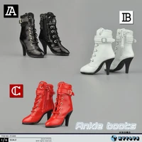 new toy zytoys 16th zy1009 mid tube zipper lace female leather boots hollow shoes model for 12inch body doll accessories