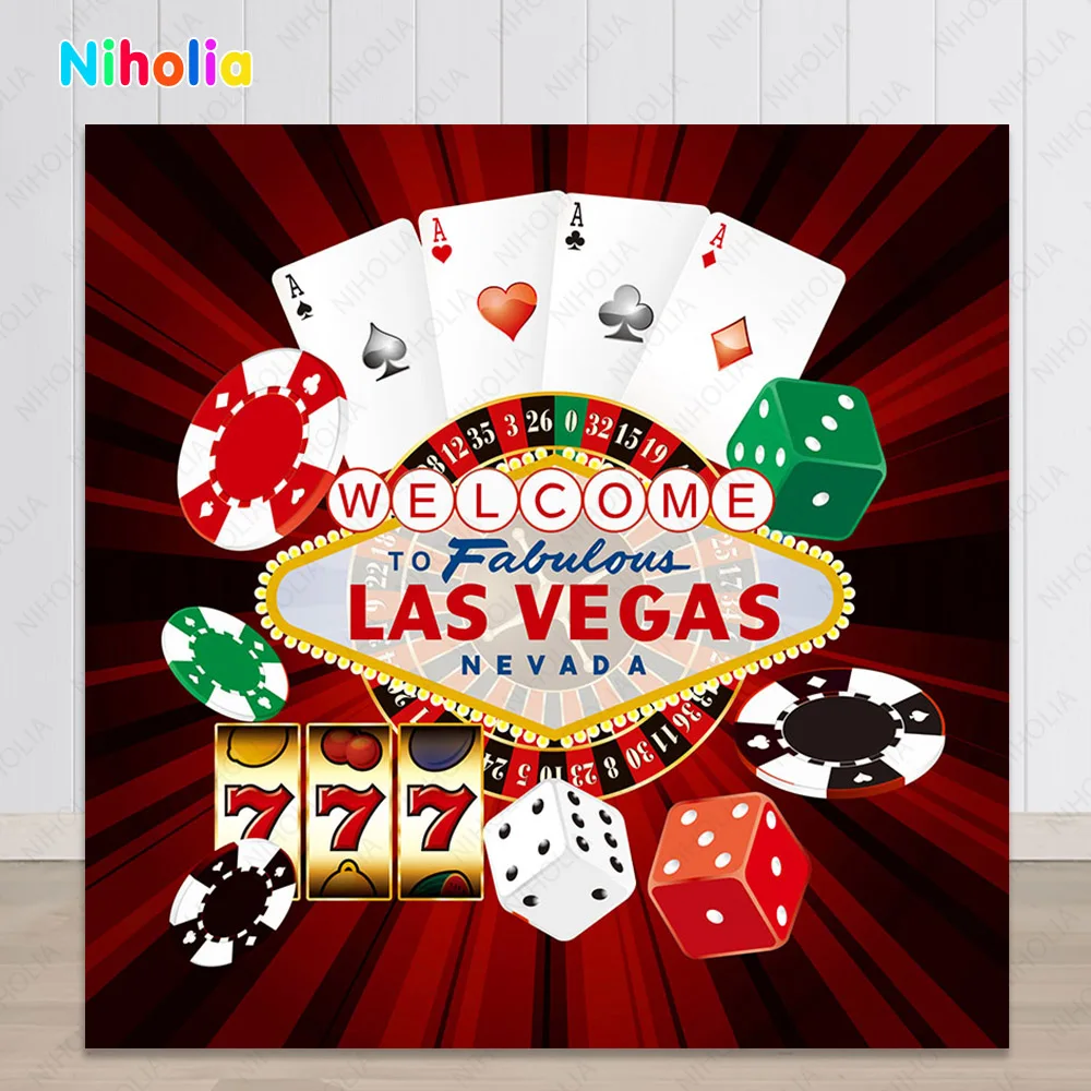 NIHOLIA Casino Royale Photo Backdrop Las Vegas Celebration Party Birthday Photography Background Vinyl Decor Banner