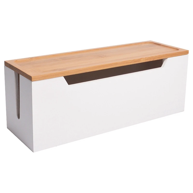

Hot Wooden Cable Organizer Cable Storage Box With Cover For Hiding And Fixing Various Cables Under The Desk
