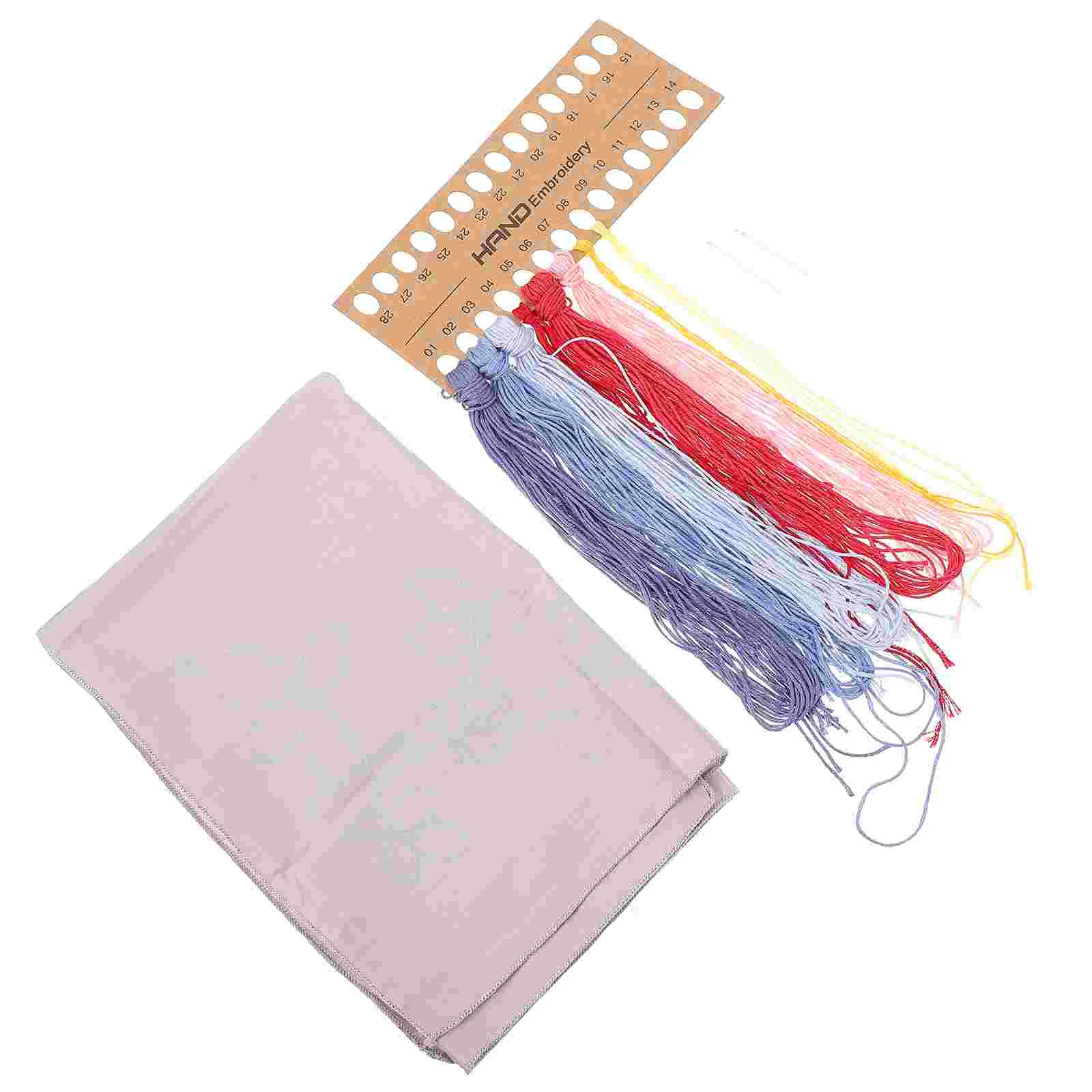 

Embroidery Diy Kit Handkerchief Toolsstitching Sewing Gift Set Present Cross Needle Beginners Hoop Day Lover Napkin S Starter