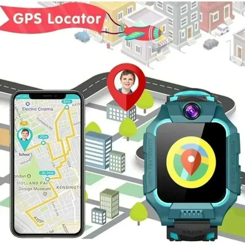 Фото Детские умные часы Lenovo 5G, подарок для мальчиков и девочек, GPS-трекер, SOS, звонки по SIM-карте, водонепроницаемые, камера, совместимы с iOS и Android. №3