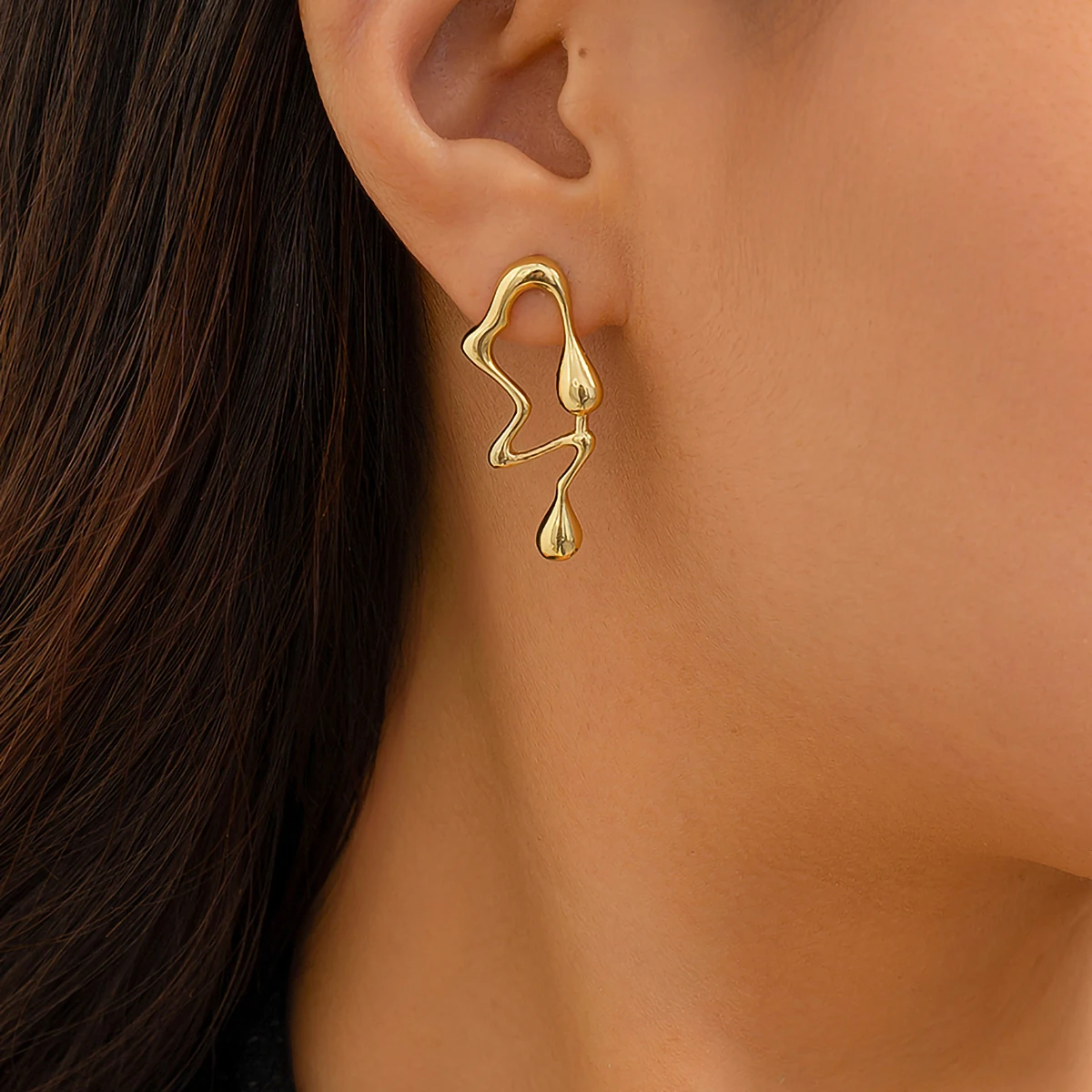 Асимметричные Геометрические Серьги-гвоздики Ingesight.z В Стиле Панк Форме Капли