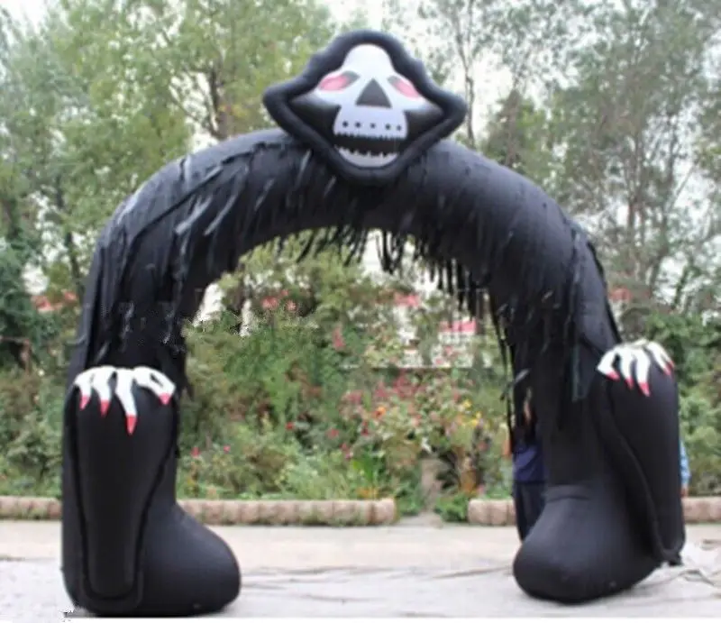 

Inflatable Halloween Decoration Arch with Grim Reaper LED changeable light and blower 4m wide 4.3m high Yal#
