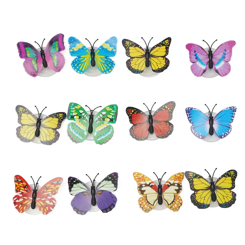 

Room Wall Decor Kitchen Bathroom Accessorie D Butterfly LED Wall Sticker Glow Bed DIY Home Decor Night Light With Button Battery