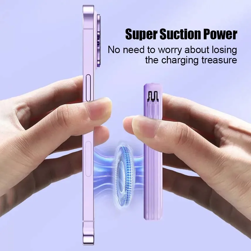 Магнитный внешний аккумулятор для iPhone портативное устройство быстрой