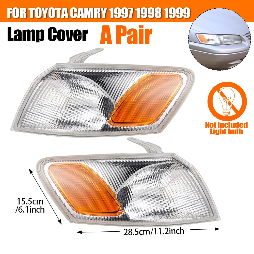 

2 шт. угловые габаритные огни сигнала парковки, линзы для Toyota Camry 1997 1998 1999, крышка света, запасная часть, аксессуары