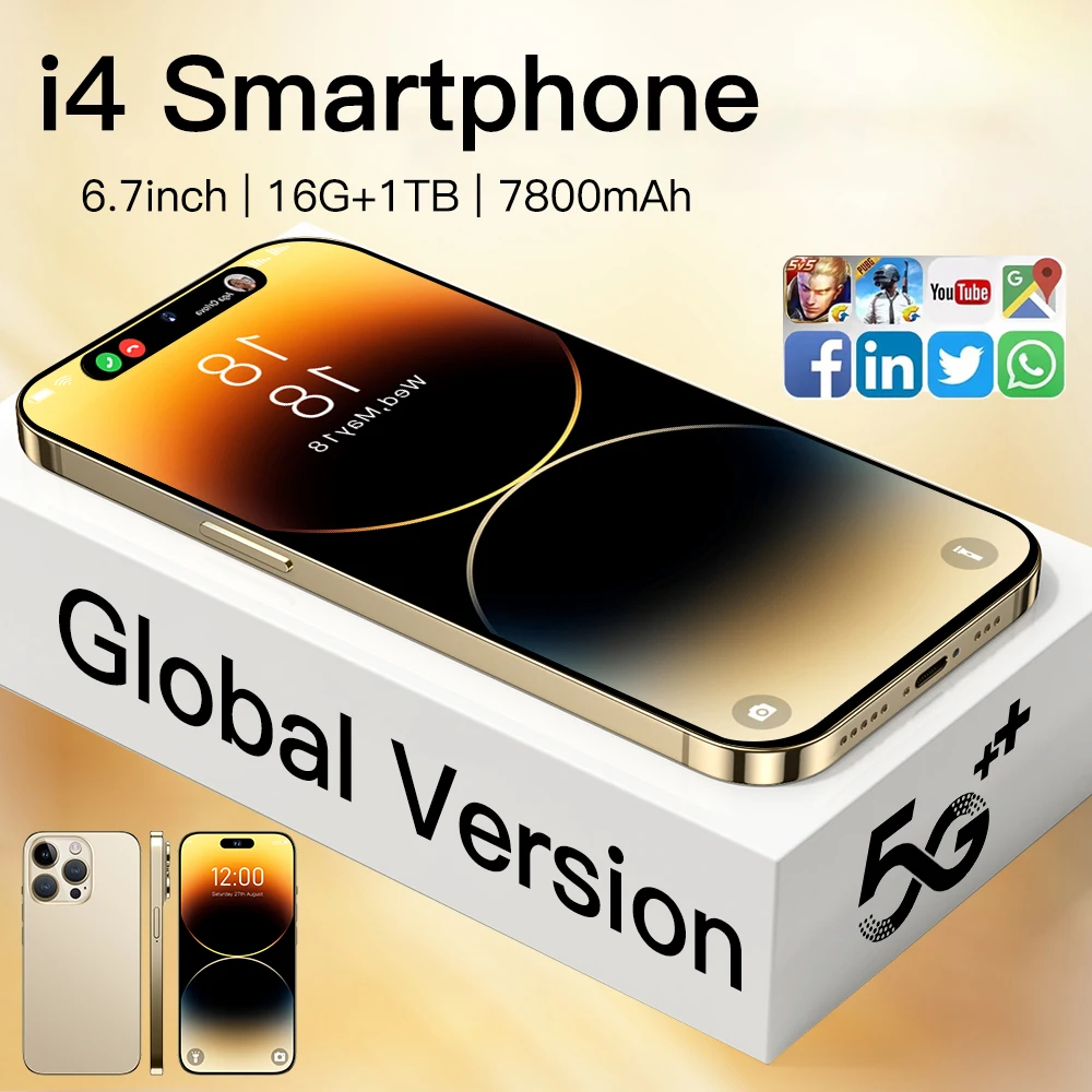 

Смартфон I4, 6,7 дюйма, 16 ГБ + 1 ТБ, 48 Мп + 7800 МП, мАч