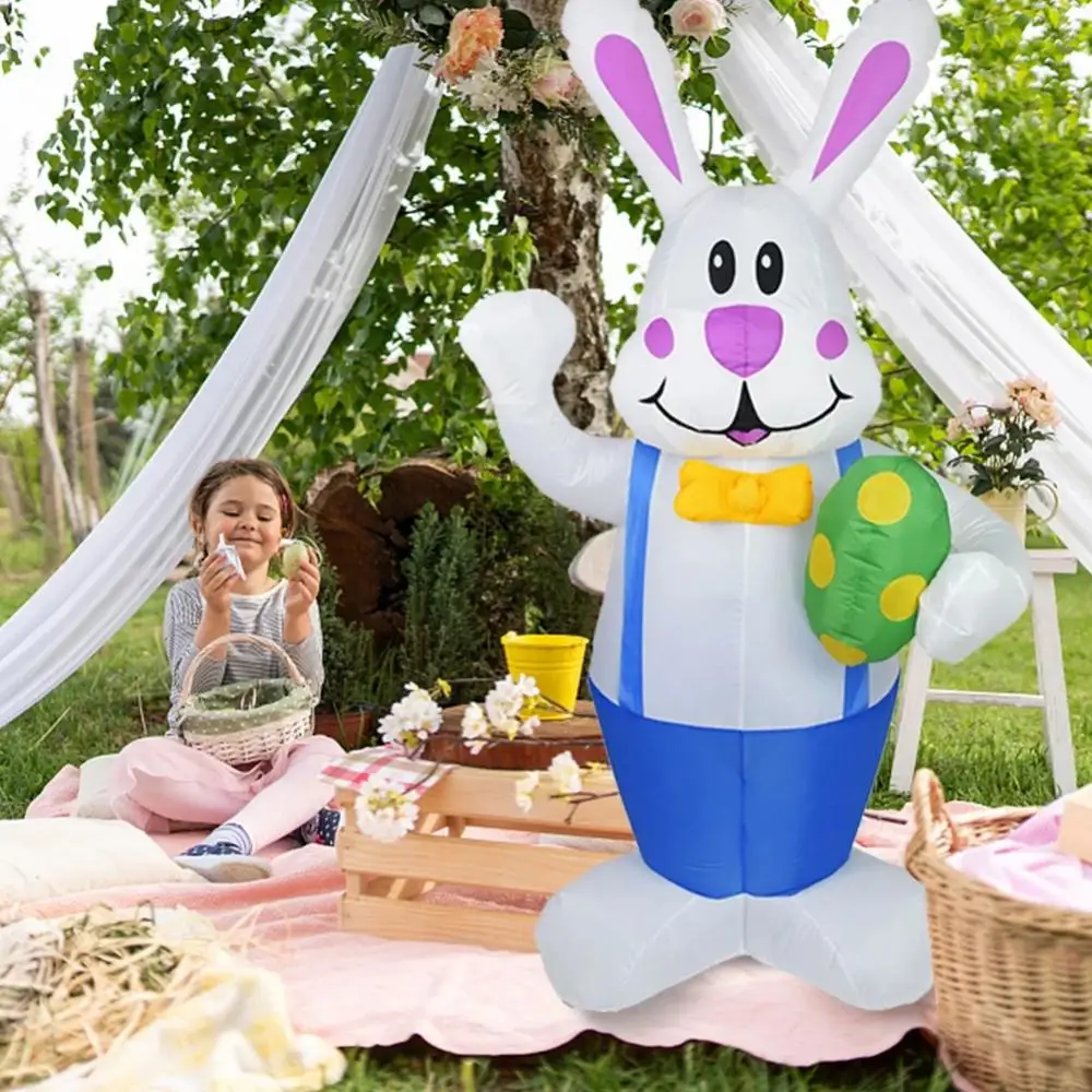 

Inflatable Egg Rabbit Easter Rabbit Garden Yard Decoration Easter Rabbit Kids Gift Easter Toy Decor 1.9m Inflatable Toy Luminous