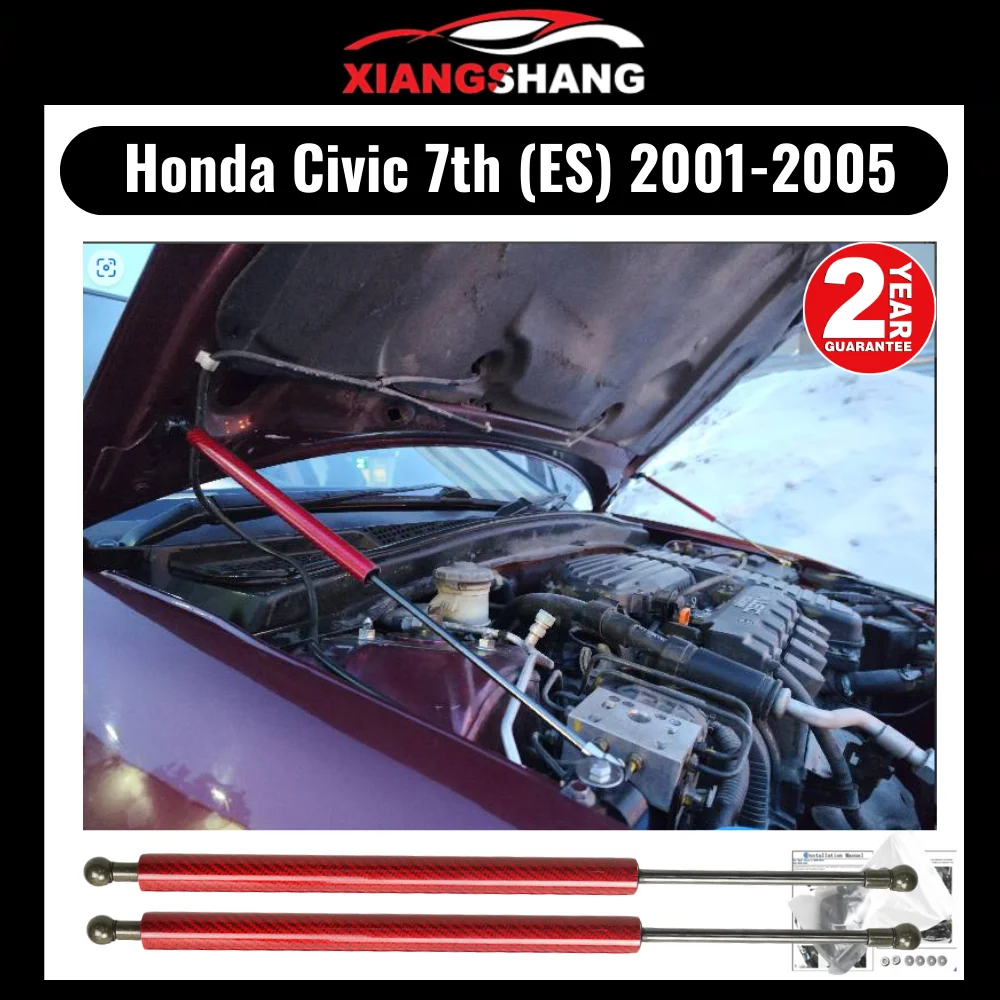 

for Honda Civic 7th (ES) sedan 2001-2005 Front Hood Bonnet Modify Gas Struts Lift Support Springs Shock Damper carbon fiber