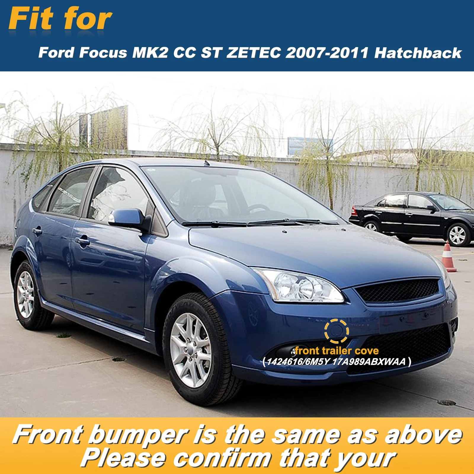 Фото Для Ford Focus MK2 CC ST ZETEC хэтчбек 2007-2011, крышка фаркопа переднего бампера, оригинальная деталь 1424616 6M5Y №2