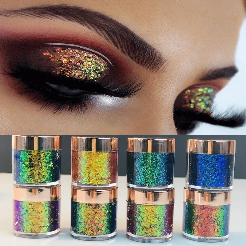 

10g Chameleon Eyeshadow Metallic Powder Glitter Sequin Shiny High Gloss Pigment Eyeshadow Palette Eyes Makeup Party Cosmetic