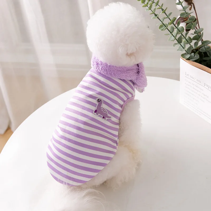 Warm Vest Autumn Winter Warm Vest Autumn Winter Cute Suit Solid Scarf Fashion Pattern Cat Coat Poodle Chihuahua Yorks Bulldog images - 6