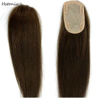 hstonir silk natural hair wig 100 european remy hair topper womens wigs natural human hair pad toupee hair clip hairpiece tp45