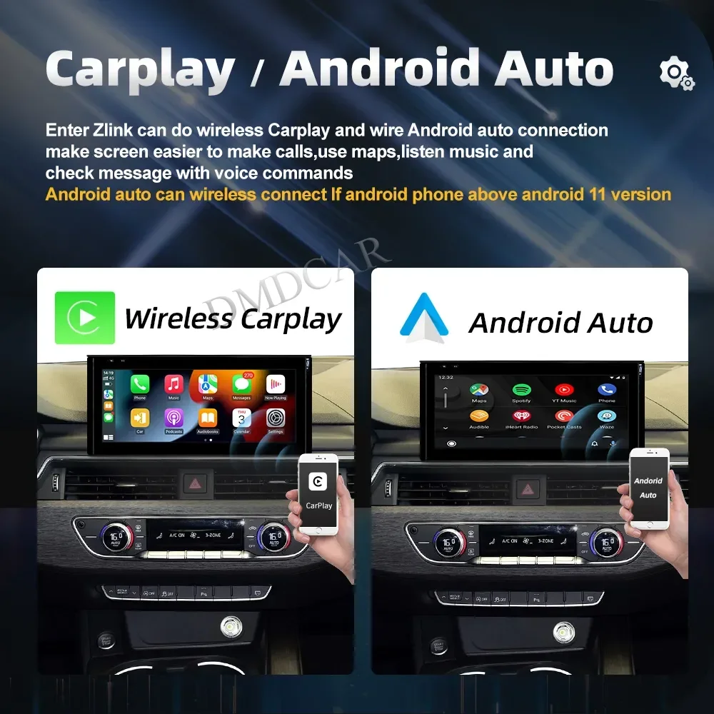 Qualcomm Android 13 GPS-навигация 8 &quot8 ядер для Audi A4 A4L B8 A5 2009-2016 Автомобильный
