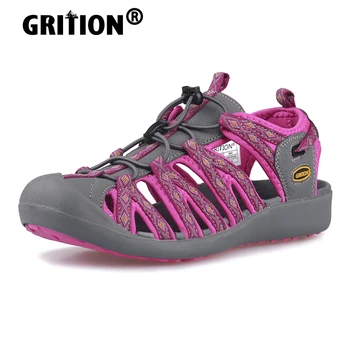 GRITION Women Platform Wedges Beach Sandals Trekking Outdoor Hiking Shoes Summer Flat Casual Sport Sandal Closed Toe 36-41 1