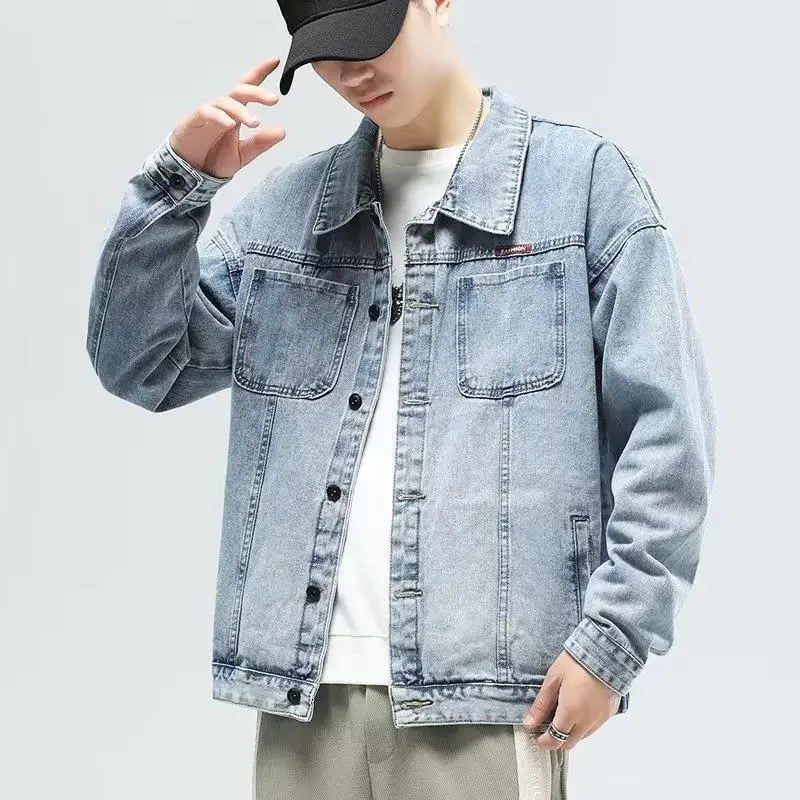 Джинсовая куртка модный корейский стиль мужской весенне-осенний повседневный