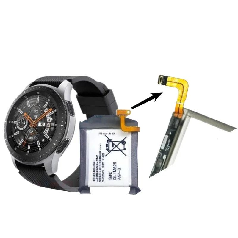 Фото Новые аккумуляторы EB-BR800ABU 472 мАч для смарт-часов Samsung Gear S4 SM-R800 SM-R805 SM-R810, 3.85В, встроенные №2