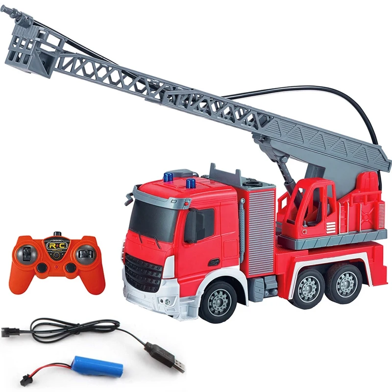 

1:24 2.4G RC Fire Engine Truck Toy Car Rescue Vehicle Sprinkler Music Fires Engines Educational Toys For Kids
