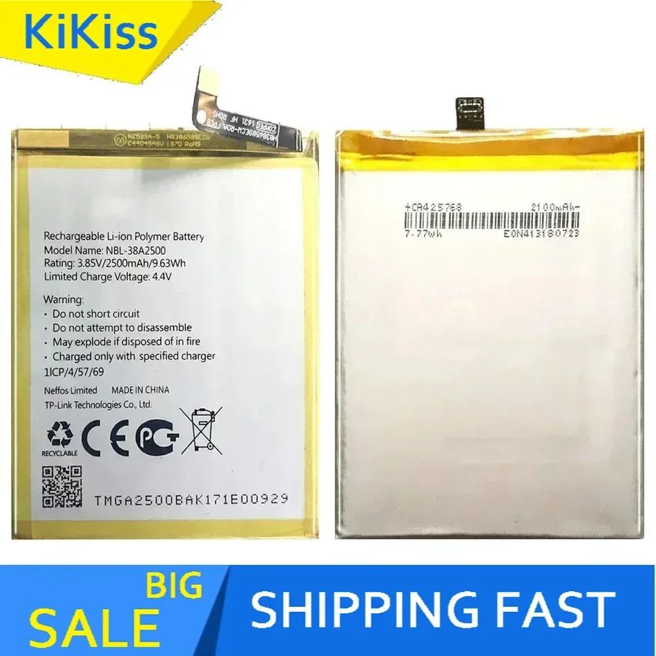 Сменный аккумулятор NBL-38A2500 емкостью 2500 мАч для TP-Link Neffos X1 Lite TP904A TP904C