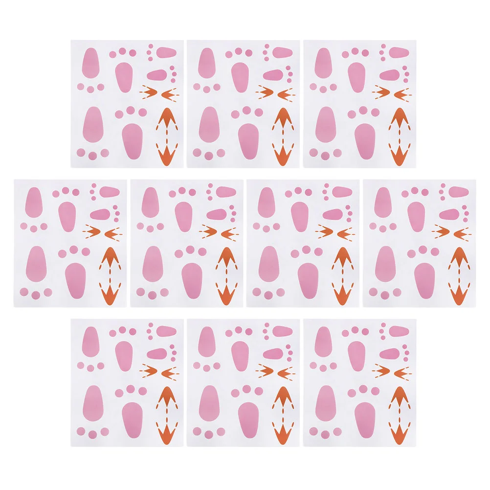 

10 Sheets Rabbit Footprints Bunny Footprints Easter Bunny Feet Stickers Easter Bunny And Chick Sticker Easter Bunny Footprints