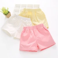 2022 summer new childrens clothing girls shorts version leisure elastic solid color fashion pants