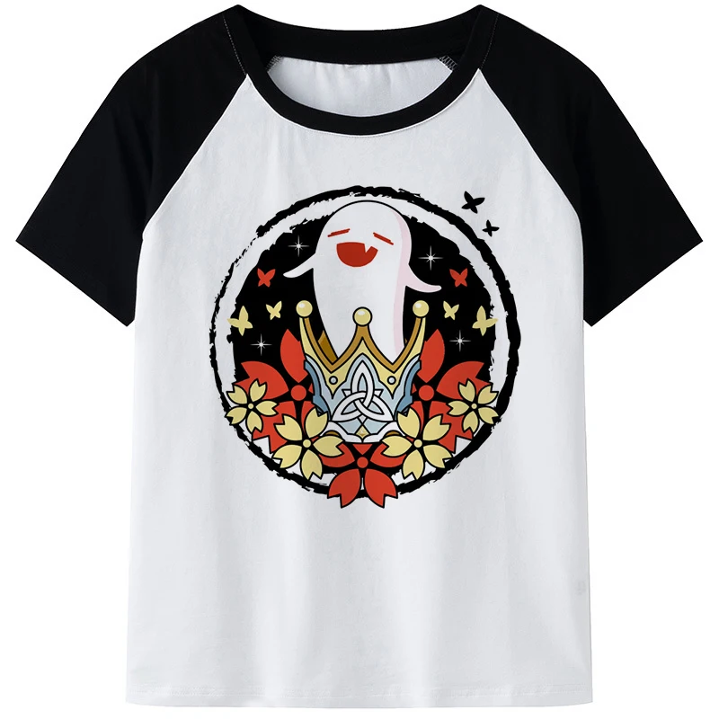 

Новинка, футболка с изображением героев игры Genshin Impact, женские футболки с изображением героев мультфильмов Ху Тао, кавайная футболка унисек...