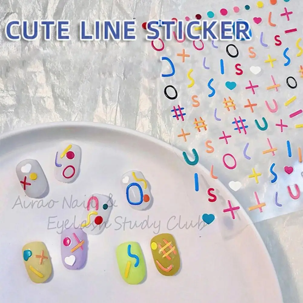 

Стикеры для ногтей с цветным алфавитом для женщин