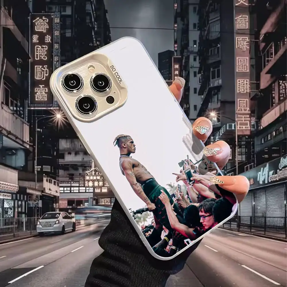 Фото R-Rapper X-XXXTentacionS Крутой чехол для телефона для iPhone 17,16,15,14,13,12,11, Mini,Pro,E,MAX, белый матовый противоударный чехол №4