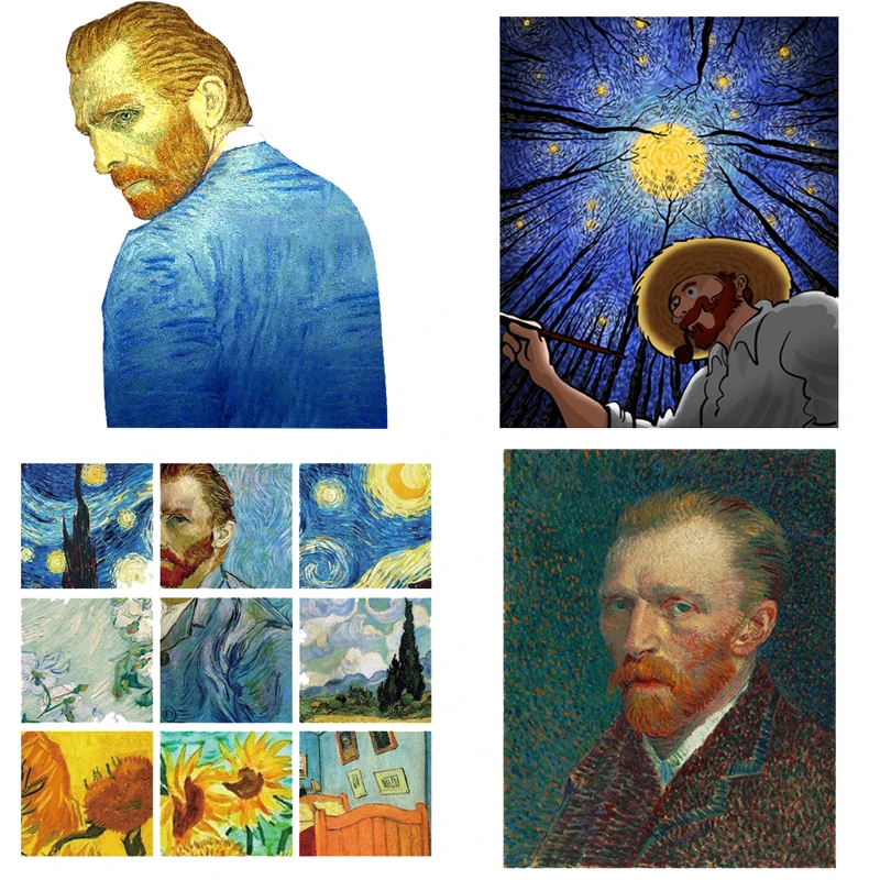 

Van Gogh Sea Wave Sunflower Patches Iron on Transfers for Clothing T Shirt Appliques Thermoadhesive Patch Stickers on Clothes F