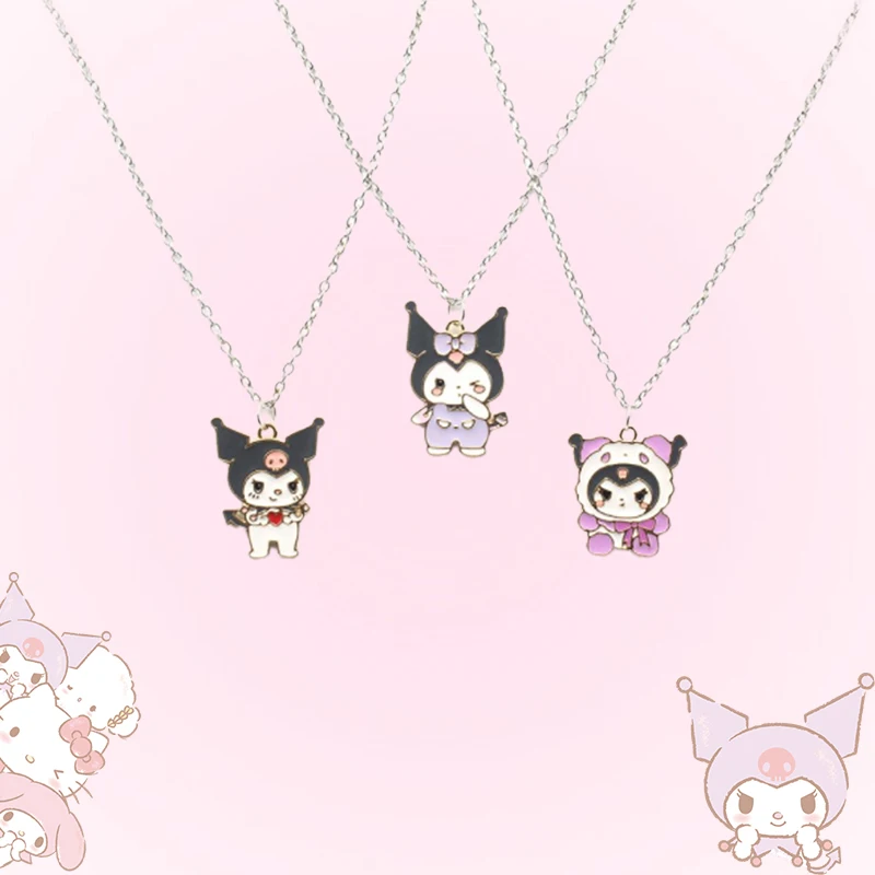 

Sanrio Kulomi ожерелье кавайная аниме женская подвеска коричная бижутерия унисекс милый праздник прекрасный любимый подарок для друзей