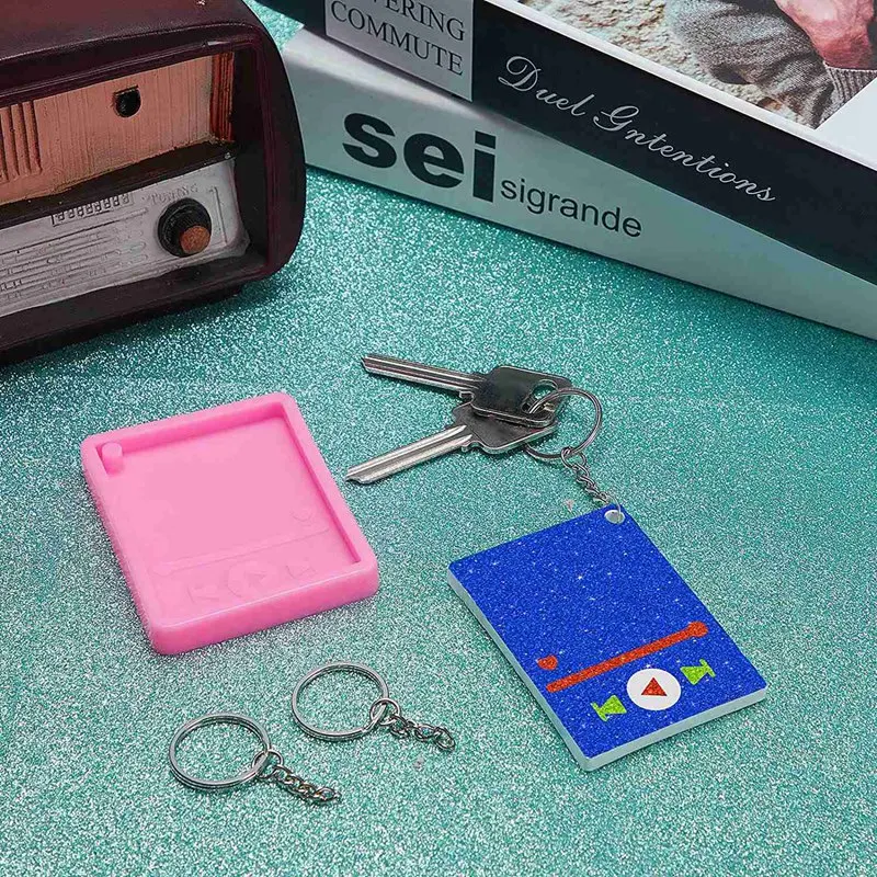 Акция! Глянцевая смола медиаплеер форма эпоксидное ремесло брелок силиконовые