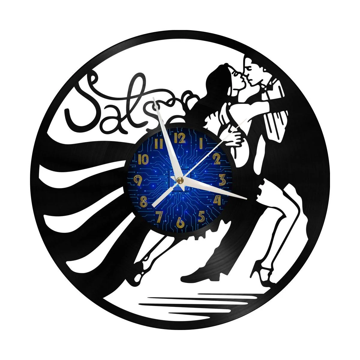 

Dancing 2 Vinyl Wall Clock, Vinyl Record LED Clock Wall Art Black 12 Inch for Living Room Bedroom