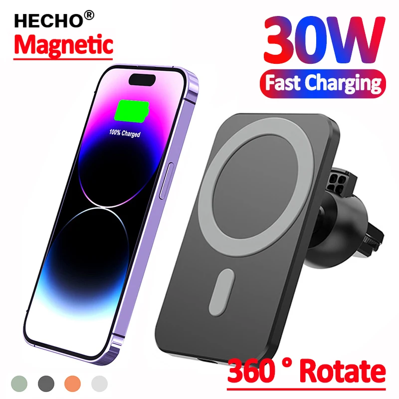 

30W Magnetic Wireless Chargers Car Air Vent Phone Holder For iPhone 12 13 14 Pro Max Induction QI Charger Fast Charging Station