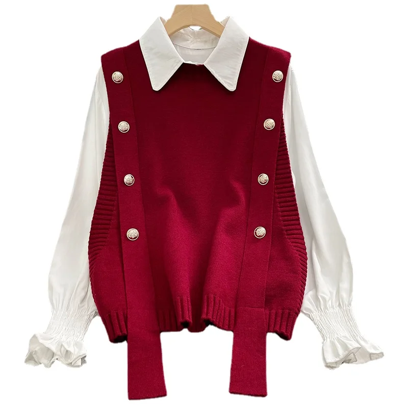 Свитер AIGYPTOS жилет универсальный модный Женский вязаный свитер в Корейском стиле