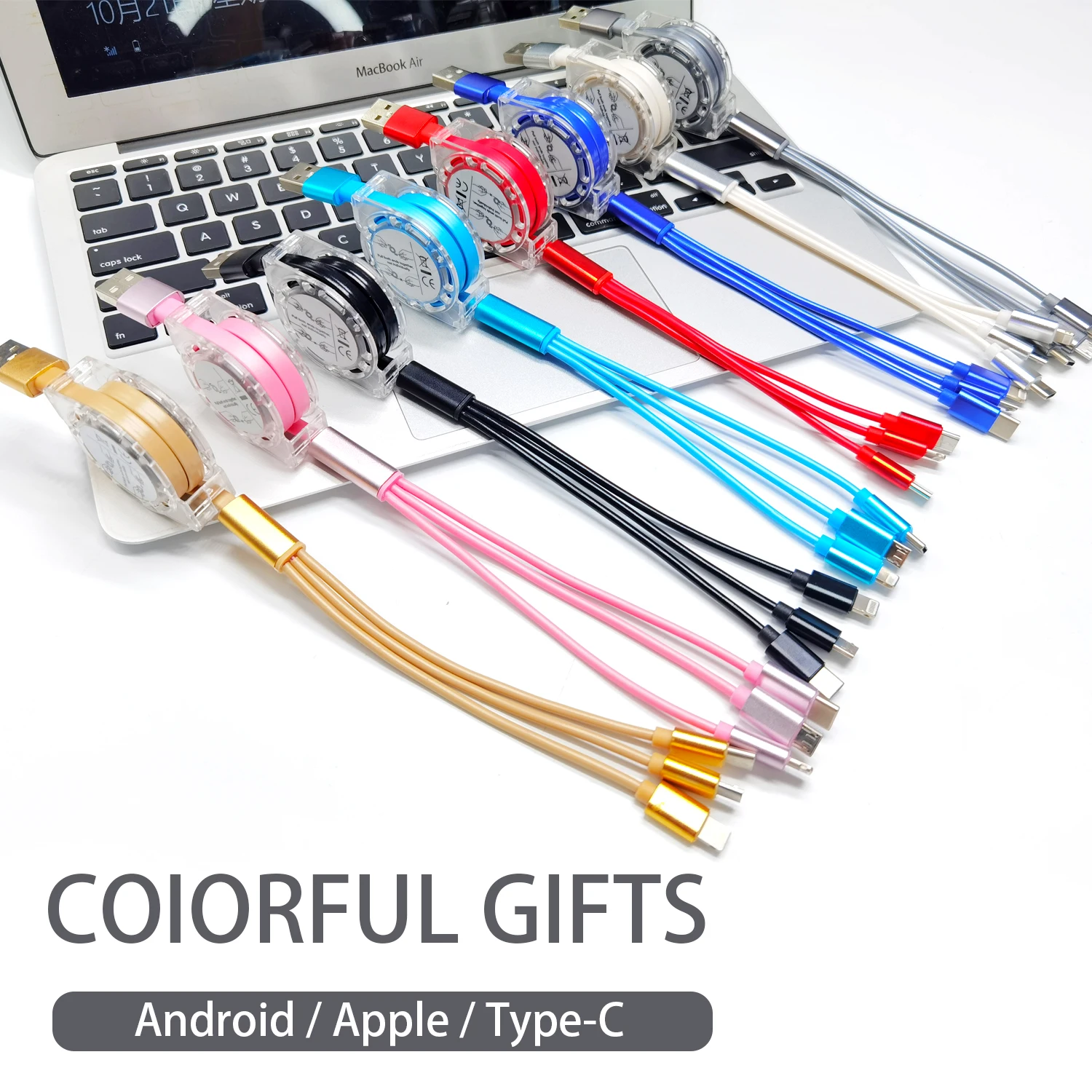 

3 in 1 Retractable USB Cable 100cm USB C Cable For iPhone 13 12 11 XS X XR Samsung Xiaomi Huawei Micro USB Mobile Phone Cables