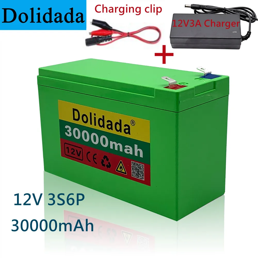 

12V 30Ah 18650 lithium battery pack 3S6P built-in high current 20A BMS for sprayers, carts, children's electric vehicle batterie