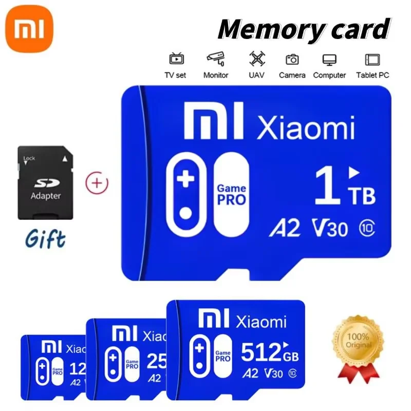 Новая карта Xiaomi 2 ТБ 1 Micro TF/SD-карта класса 10 SD-карта 512 ГБ памяти 128 256 TF-карта Быстрая