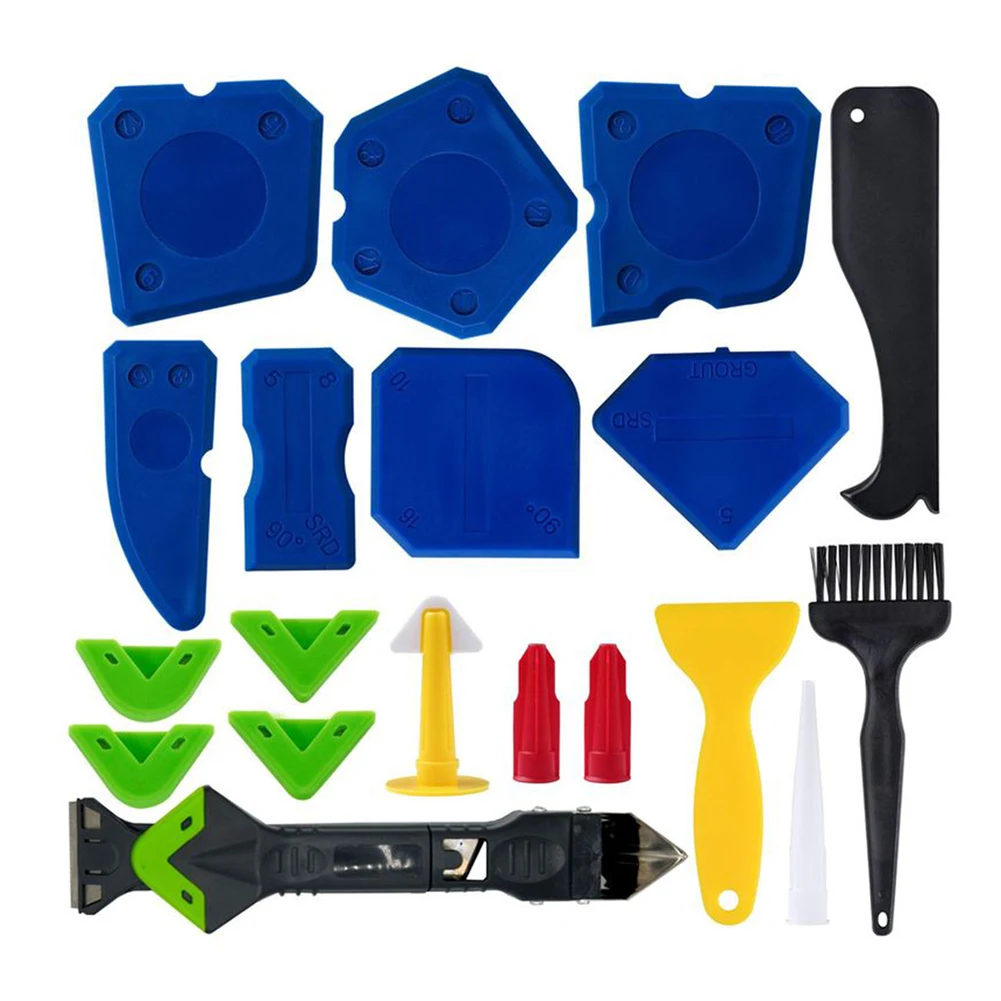

20pcs Caulking Nozzle and Scraper Kit 5 in 1 Remover Caulk Finisher Sealant Smooth Removal Scraper Grout Kit Hand Tools