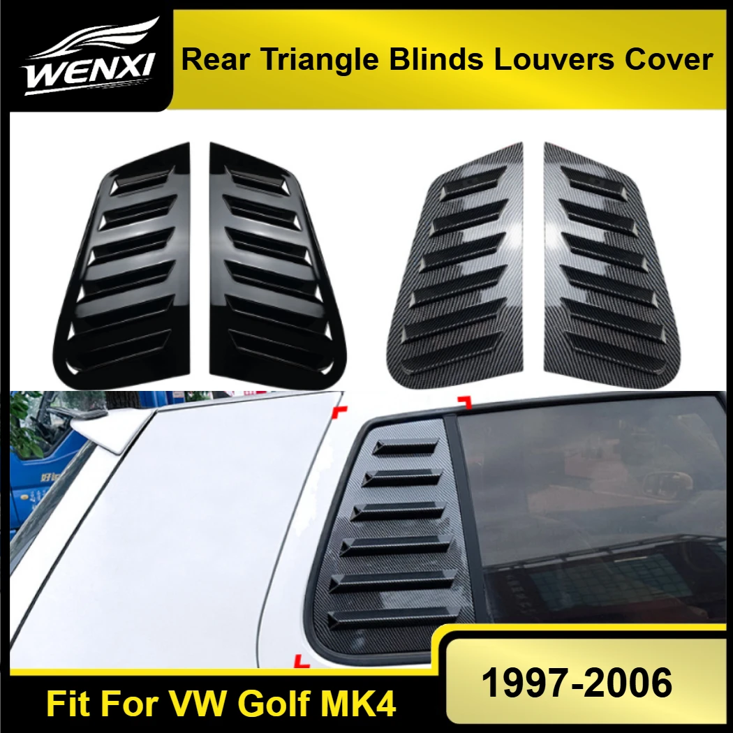 Фото Накладки-жалюзи на задние треугольные окна для VW Golf MK4 1997-2006, защитные наклейки из АБС-пластика, шторки на заднее стекло автомобиля №1